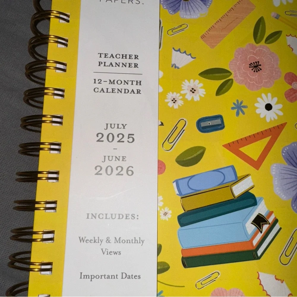 🟣4/$20 New Teacher Planner 12-Month Calendar